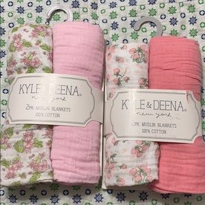 Baby girl muslin blankets